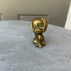 Vintage Brass Miniature Dog Figurine